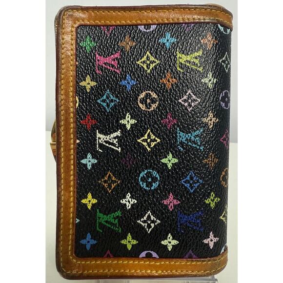 Louis Vuitton Multicolor Monogram Wallet Black Ltd Edition Takashi Murakami COA - Picture 7 of 8
